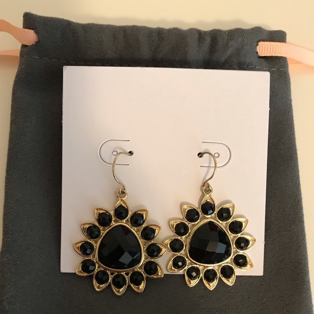 Black and Gold dangle Earrings